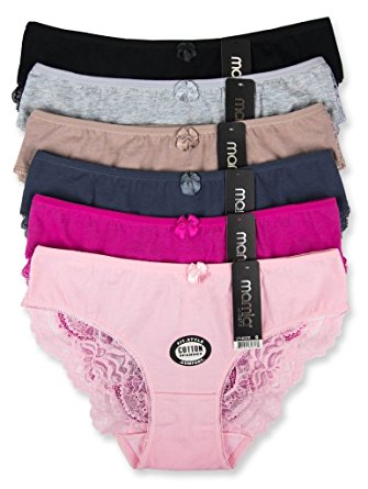 WHITE APPAREL Women Cotton Bikini Panties - Pack of 6 (Various Styles)