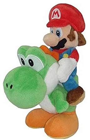 Little Buddy Super Mario Bros 8-Inch Mario Riding Yoshi Plush
