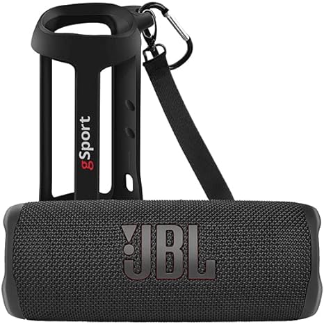 JBL FLIP 6 Waterproof Portable Speaker Bundle with gSport Silicone Sleeve (Black)