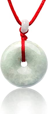 Dahlia Circle/Donut/Coin Jade Pendant Necklace Genuine Certified Grade A Jadeite