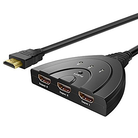 HDMI Splitter Lovestone HD 3 In 1 Port HDMI Auto Switch with Pigtail Cable