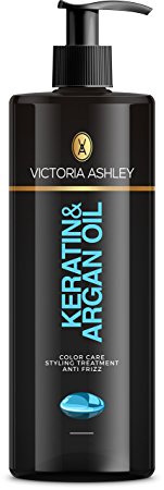 Victoria Ashley Argan Oil & Keratin Leave in Conditioner Treatment for Colored, Processed, Damaged Hair | 17oz