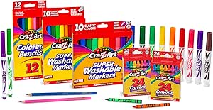 Cra-Z-Art Markers, Crayons, Colored Pencil Back To School Bundle for K-2nd Grade