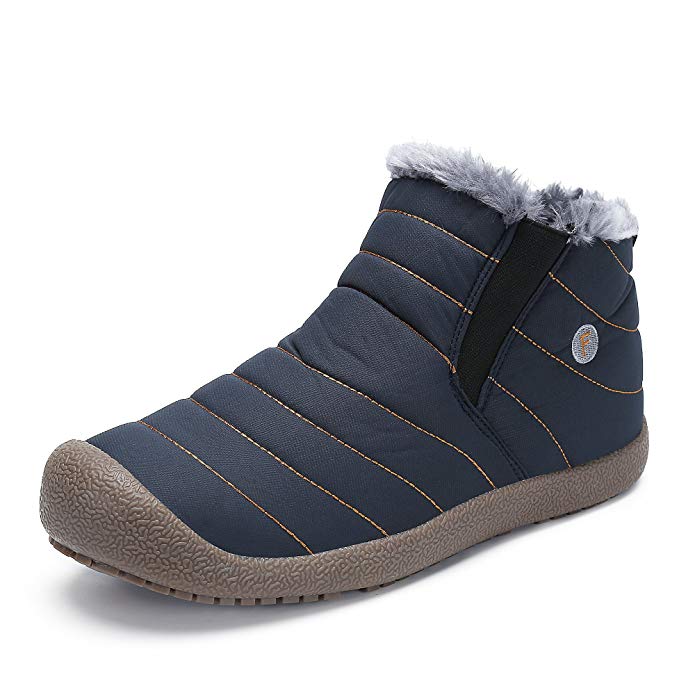 Men's Fashion Ankle Bootie Womens Fully Fur Winter Snow Boots Warm Sneaker Shoes Cold-Weather