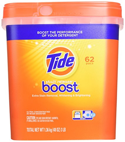 Tide Stain Release Boost Duo Pac In-Wash Booster, 62 Count Pouches