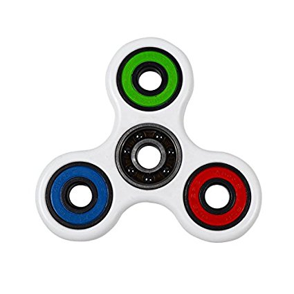 ZekPro Anti-Anxiety 360 Spinner Helps Focusing Fidget Toy [3D Figit] Premium Quality EDC Focus Toy for Kids & Adults - Best Stress Reducer Relieves ADHD Anxiety and Boredom Ceramic Bearing (White)