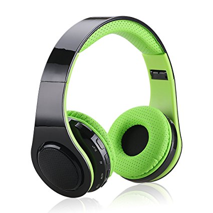 Excelvan Wireless Adjustable LED Stereo Folding Headphones Headsets for Iphone,Smartphones,Pc