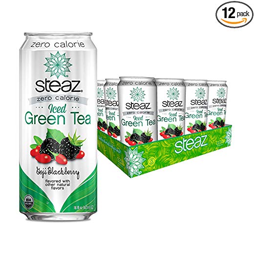 Steaz, Tea Iced Green Goji Blackberry Organic, 16 Ounce, 12 Pack