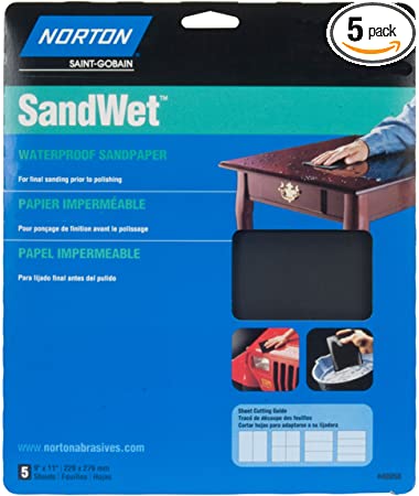 9" X 11" Wet Sand Sheet 800 Grit (5)