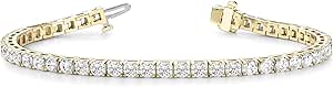 5 to 20 Carat LAB GROWN Classic Diamond Tennis Bracelet 4 Prong Ultra Premium Collection (E-F Color, VS2-SI1 Clarity)