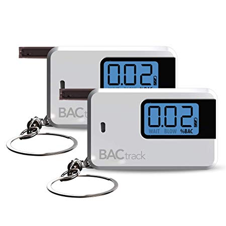 BACtrack Go Keychain Breathalyzer - White (2 Pack) | Ultra-Portable Breathalyzer Keychain for Personal Use