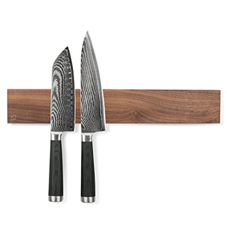 BLOWOUT SALE Flying K Walnut 12 Inch Wood Magnetic Knife Holder or Magnetic Knife Strip, Solid Walnut