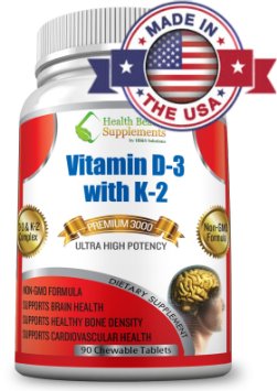 9733D-3 with K-29733Top Rated NON GMO FORMULA9679UP TO 6000IU DAILY9679Contains K2 and Magnesium Stearate To Give You A Super Pharmaceutical Grade Dietary Supplement9679Beats Any Liquid Drops9679Purest D3 EVER