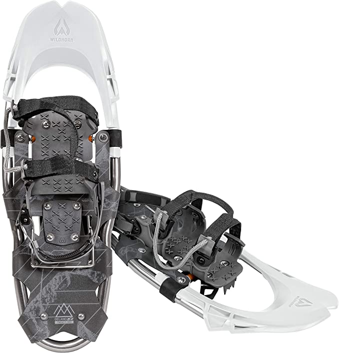 Wildhorn Delano Snow Shoes for Women, Men, and Youth are Lightweight and Fully Adjustable. Premium Aluminum Frame. Snowshoes with Steel Grip crampons