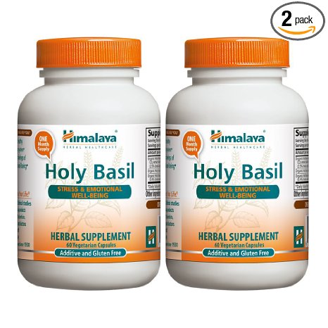 Himalaya Holy Basil for Stress and Immune System Support, 60 Vegetarian Capsules, (Pack of 2)