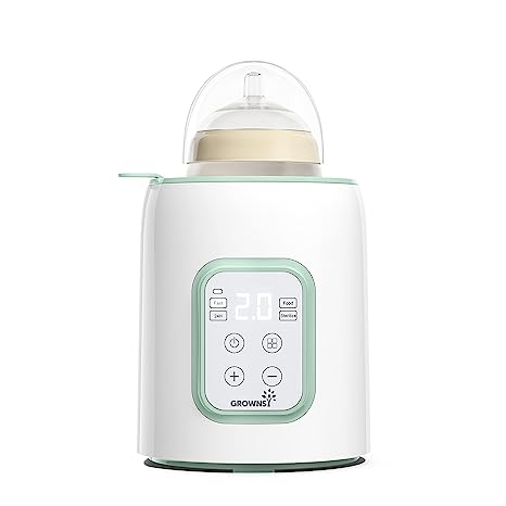 GROWNSY Baby Bottle Warmer, 8-in-1 Fast Baby Milk Warmer with Timer for Breastmilk or Formula, Accurate Temperature Control, 24H Keep, Food Heater&Defrost BPA-Free Bottle Warmer for All Bottles- Green