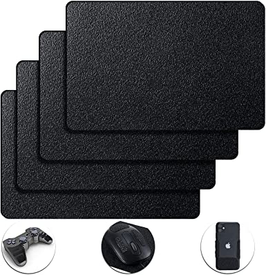 4 Pieces 5 by 7.8 Inch Cell Phone Grip Tape Rubberized Anti-Slip Safety Tape Adhesive Non-Slip Pads for Phones Gaming Cases Anti-Slip Stickers (Black)