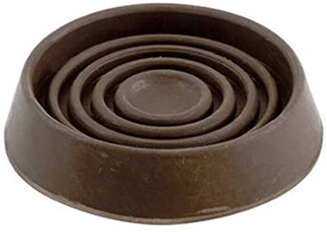 Shepherd 9075 1-9/16" Brown Round Cushioned Rubber Caster Cups 4 Count per Pack, Sold as 3 Pack, 12 Count Total