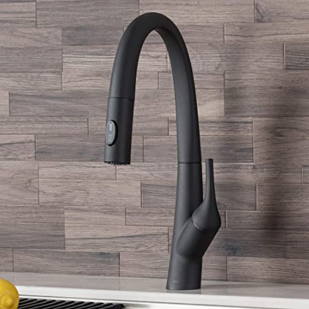 KRAUS Arqo M Single Handle Pull-Down Kitchen Faucet in Matte Black, KPF-2523MB