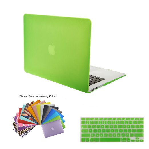 MacBook Air 13" Case TECOOL® 3 in 1 Ultra Slim Multi Colors Plastic Hard Case Cover, Silicone Keyboard Cover and Screen Protection for MacBook Air 13" with TECOOL® Logo Mouse Pad (MacBook Air 13" Model: A1466 and A1369, Green)