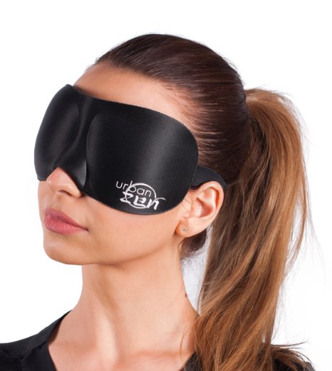 #1 Urban Zen - Ultra Comfortable Sleeping Mask - 3D Contoured Eye Mask   Special 15  Hours of Relaxation Music and Ear Plugs Bundle