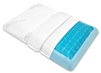 Bluewave Bedding Ultra Slim Max Cool Memory Foam Pillow, Full Pillow, Hypoallergenic, Thin and Flat Pillow