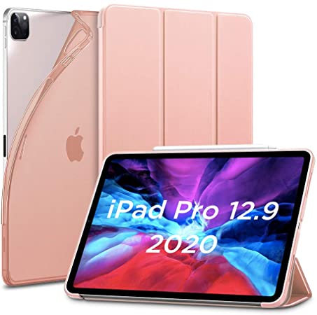 ESR for iPad Pro 12.9 Case 2020 & 2018, Rebound Slim Smart Case with Auto Sleep/Wake [Viewing/Typing Stand Mode] [Flexible TPU Back with Rubberized Cover] - Rose Gold