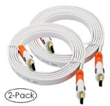 2-Pack Ultra Clarity HDMI 20 Flat Cable - High Speed 25 Feet Supports Ethernet 4K 3D and Audio Return