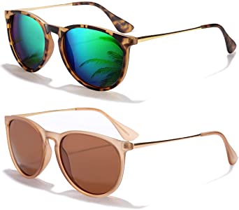 Sunglasses for Women Men Polarized uv Protection Fashion Vintage Round Classic Retro Aviator Mirrored Sun glasses