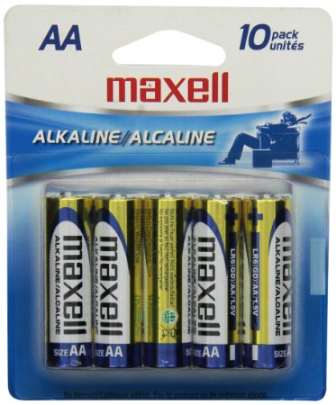 Maxell 723410 Alkaline Battery AA Cell 10-Pack