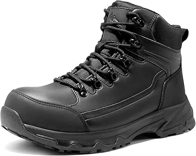 NORTIV 8 Steel Toe Work Boots for Men Waterproof Puncture-resistant Slip Resistant Safety Construction Boots