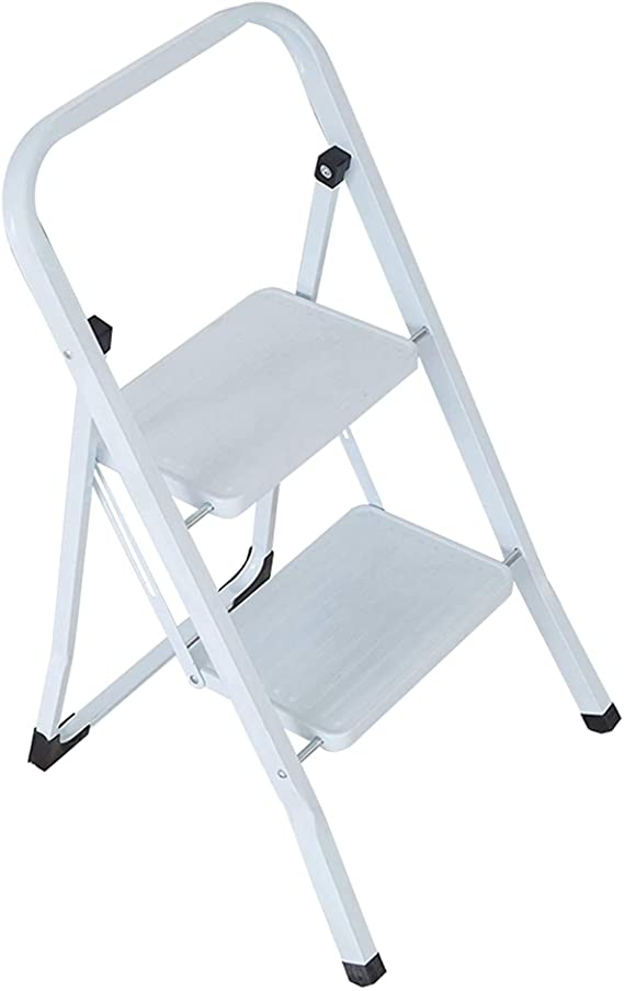 White Step Ladder 2 Step Folding Step Stool for Adults Home Kitchen Household Ladders …