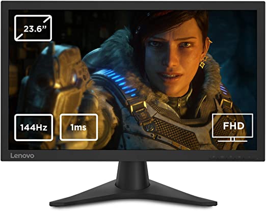 Lenovo G24-10 24-inch FHD up to 144 Hz PC Computer Gaming Monitor, Black