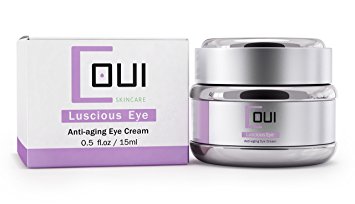 LUSCIOUS EYE CREAM GEL Under Eye Moisturizer - All In One Product For Dark Circles, Puffiness and Wrinkles - Paraben Free Anti Aging Chrysin, EGF, Caffeine Ingredients - Best For All Skin Types