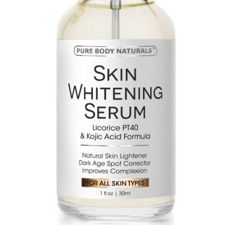 Skin Whitening Serum -Natural Skin Whitening Cream Treatment - Brighten Complexion Lighten Dark Spots Reduce Age Spots - Expert Formula Featuring Kojic Acid and Vitamin E - Safe and Effective