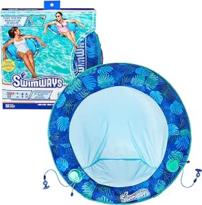 Swimways Elite Spring Float Papasan Pool Lounger, Inflatable Pool Floats Adult with Fast Inflation, Pool Lounge Chair for Adults up to 250 lbs