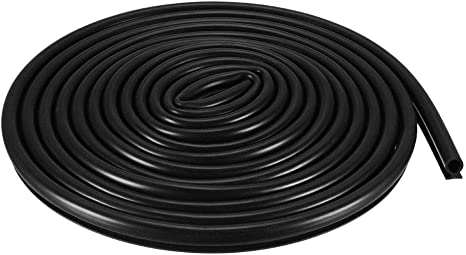 uxcell T-Slot Mount Window Weatherstrip Seal 7mm Bulb Bubble for 6mm Slot 5 Meters Long Black