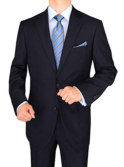 Gino Valentino 2 Piece Men's Side Vents Jacket Flat Front Pants 2 Button Suit