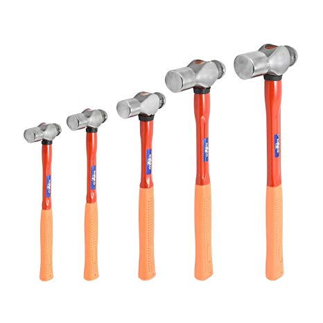 Neiko 02870A Soft Grip Handles Fiberglass Hammer Ball Peen Set (5 Piece)