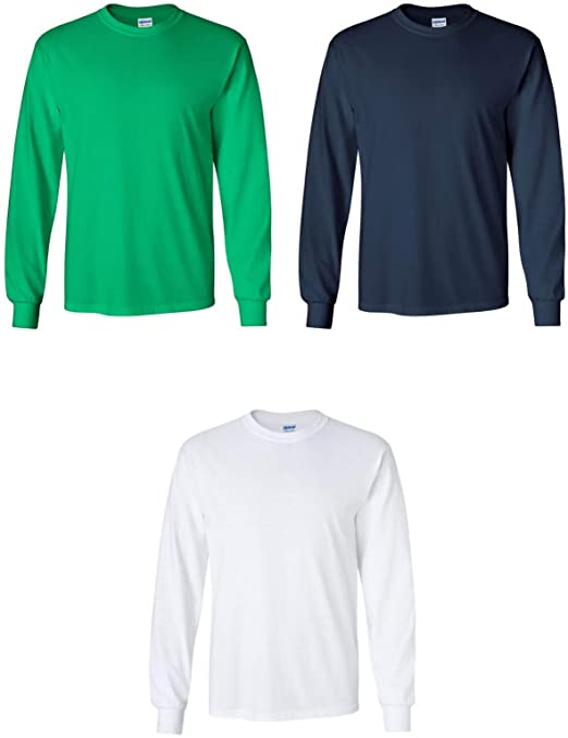 Gildan Men's Ultra Cotton Long Sleeve T-Shirt, Style G2400, 2-Pack