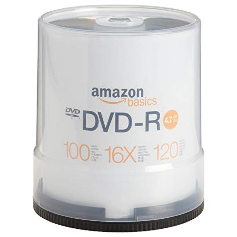 AmazonBasics 4.7 GB 16x DVD-R (100-Pack Spindle)