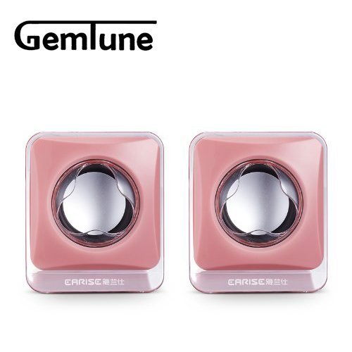 Portable Mini Computer Speakers(Pink), EARISE AL-203, High-fidelity USB Acoustics System, Powered by USB, for Laptops and Desktops, Cube Speakers, Gemini Doctor
