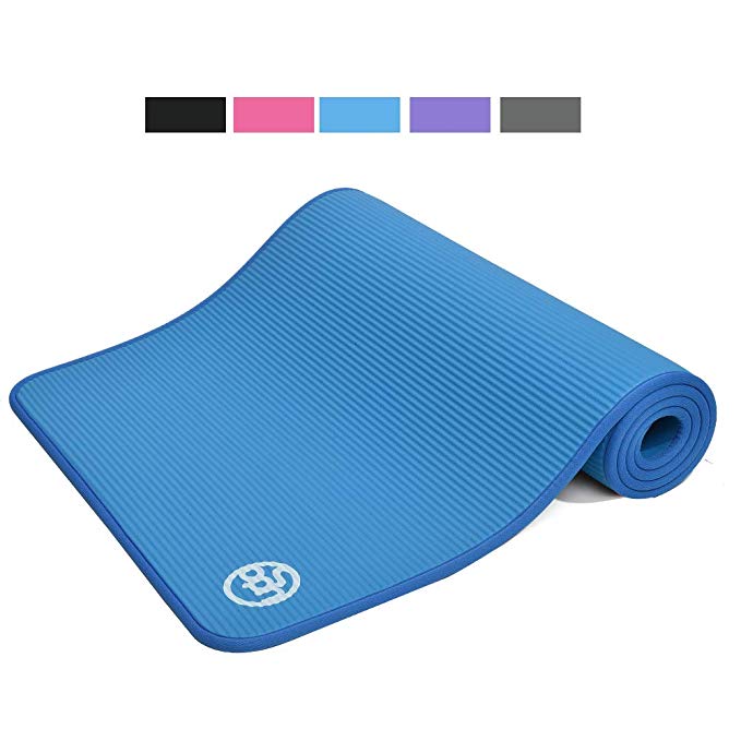 Ugo 10MM NBR Yoga Exercise MAT Floor Fitness Pilates 71"x 26" High Density Anti-Tear Odor-Free with Carry Strap