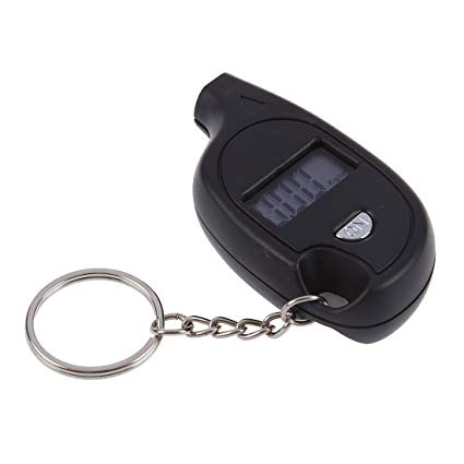 SODIAL(R) Mini Portable Digital LCD Tire Tyre Wheel Air Pressure Gauge Tester Keychain For Car PSI KPA BAR KG/CM? black