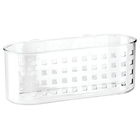 InterDesign Suction Bathroom Shower Caddy Basket for Shampoo, Conditioner, Soap - Clear