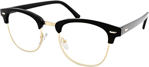 FEISEDY Vintage Half Frame Rimmed Sunglasses Men Women Classic Sun Glasses with Metal Rivets B1510