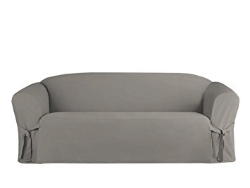 Linen Store Microsuede Slipcover, Furniture Protector Cover (Sofa, Gray)