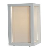 White Wooden Table Lamp with White Linen Shade