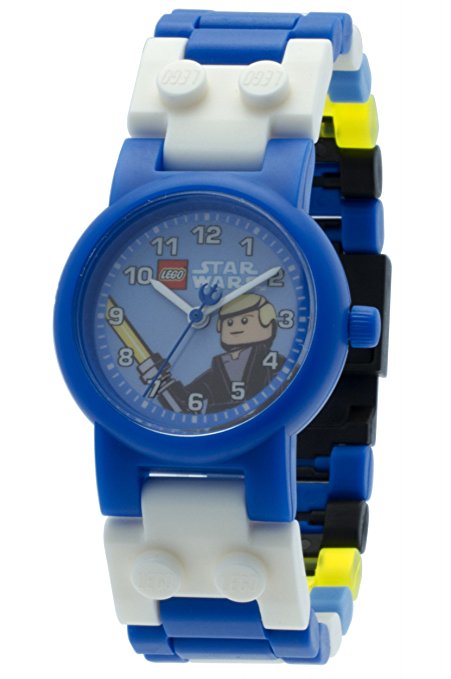 LEGO Kids' Star Wars Plastic Watch with Link Bracelet and Minifigure