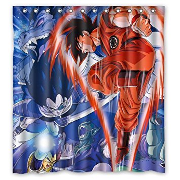 Japanese Anime Dragon Ball Z Cool Goku Custom Design Shower Curtain Personalized Bath Curtain 66 * 72 Inch